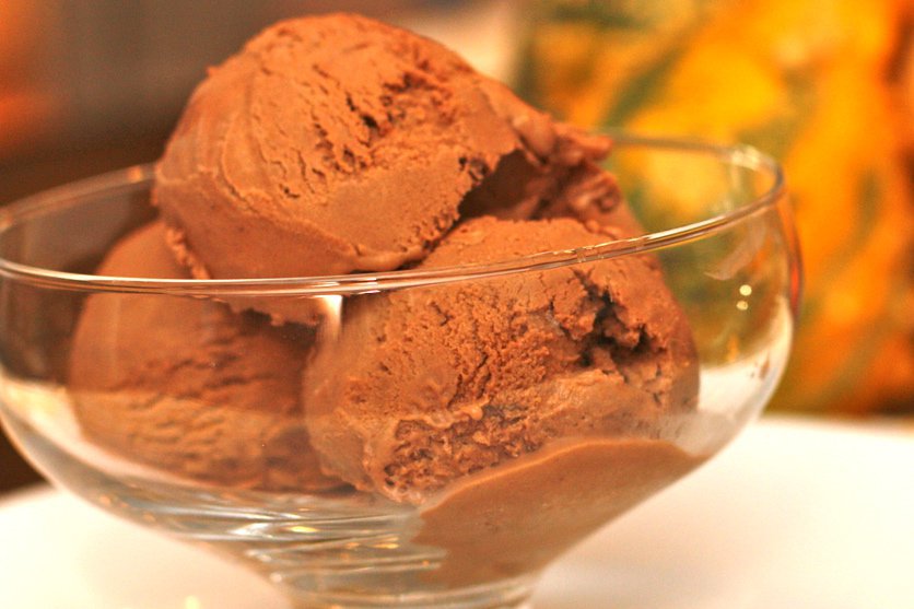Scoops of delicious dairy free, gluten free chocolate peanut butter ice cream.
