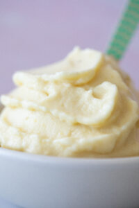 dairy-free dole whip in a white bowl 