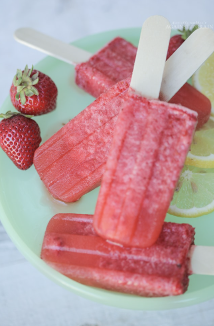 strawberry lemonade ice pops 