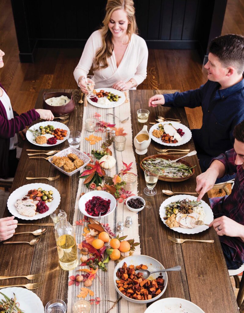 Danielle and family enjoying a festive Thanksgiving dinner 