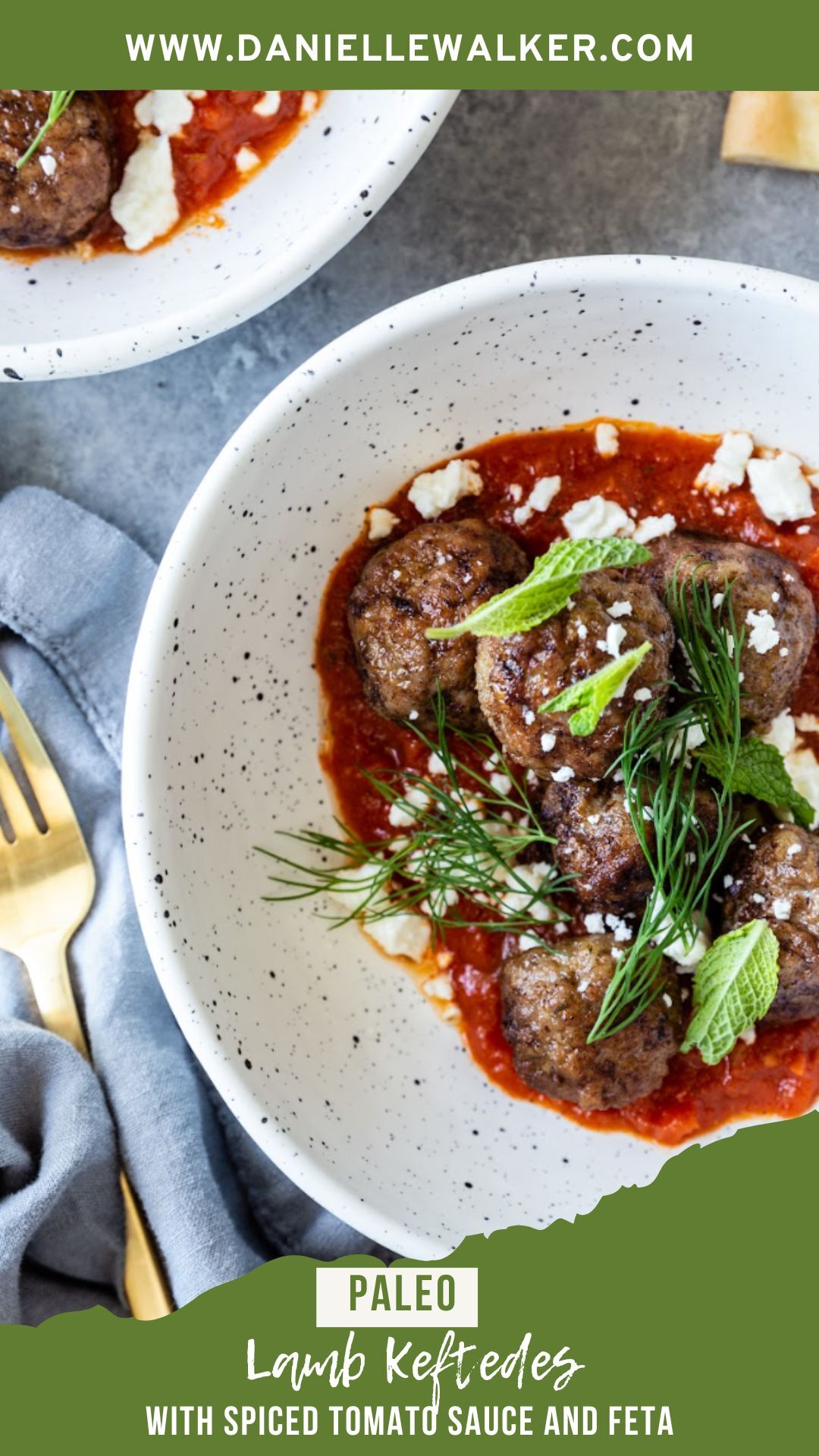 Paleo Lamb Keftedes with Spiced Tomato Sauce and Feta Danielle Walker