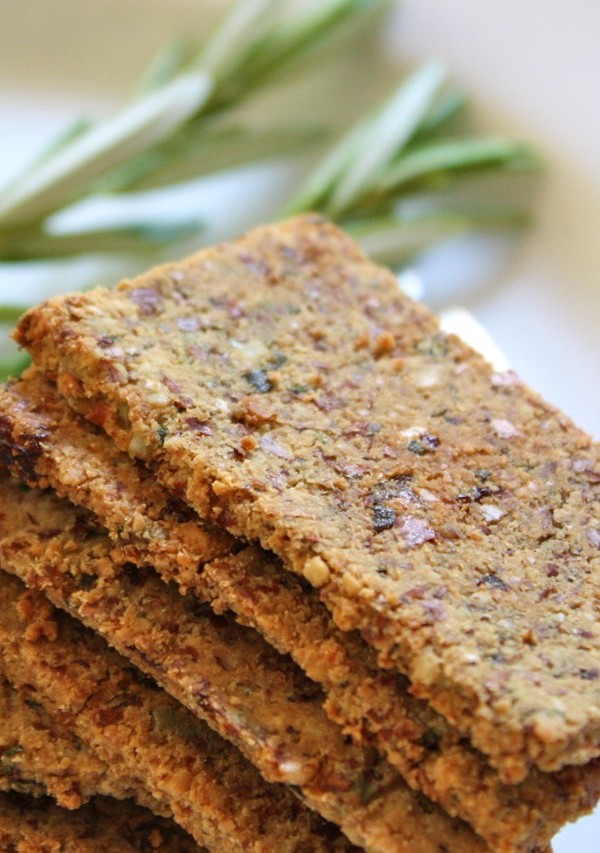 image of sweet and savory gluten free almond flour crackers