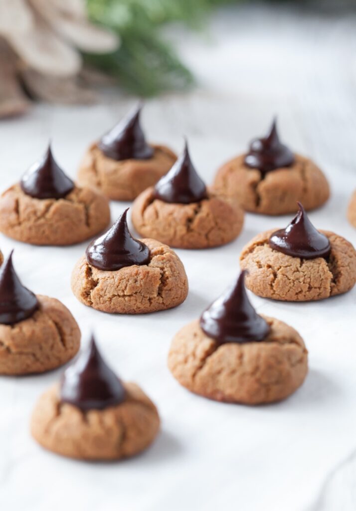 image of gluten free kiss cookies on a counter