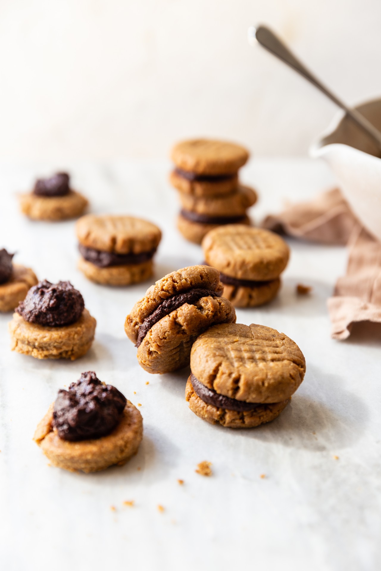 GlutenFree Peanut Butter Cookies with Fudge Filling Danielle Walker