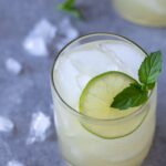 image of mojito mint mocktails in a glass with mint and lime